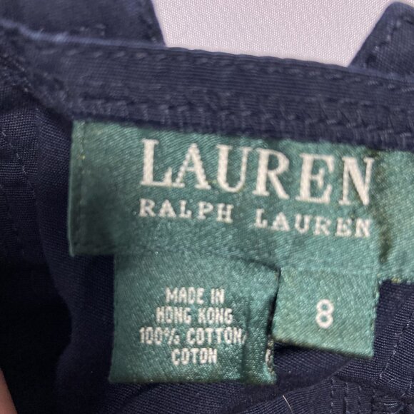 Lauren Ralph Lauren Nautical Corset Tie Women's Blue Button Skirt Size 8 - Picture 3 of 9